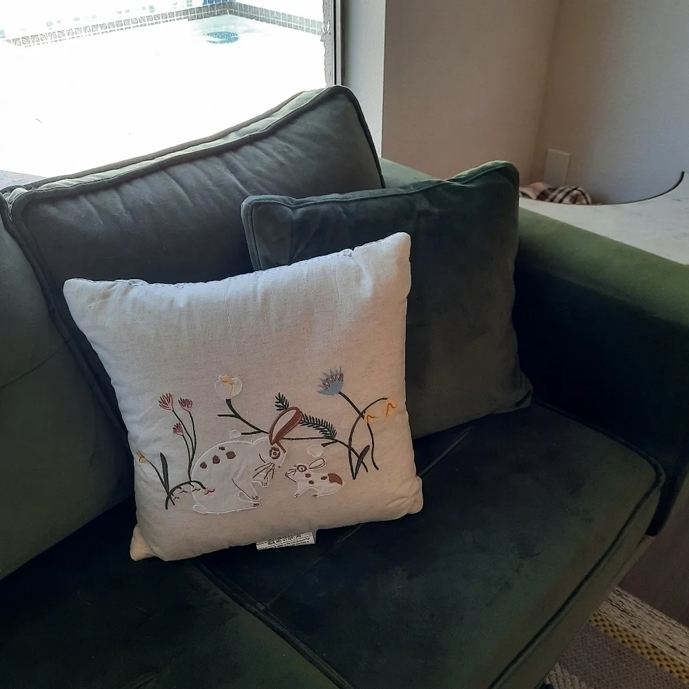 Threshold Mommy & Baby Bunny Rabbit Decorative Pillow